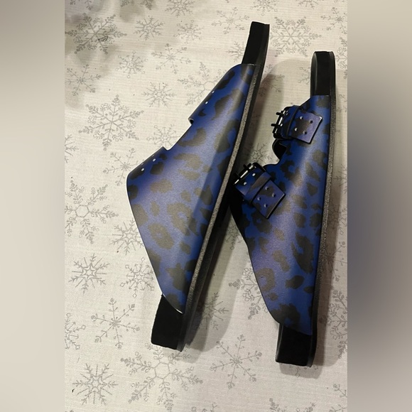 The Kooples Blue Leopard Print Slide Sandals Men Size FR 43 / US 9 / Women 10.5 main image 5